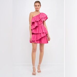 NWT Endless Rose Pink One Shoulder Mini Dress